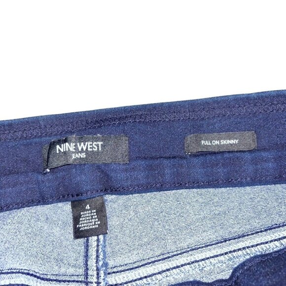 Nine West Women's Size 4 Pull on Skinny Jeans Jeggings Dark Wash Elastic Waist - Picture 5 of 7